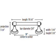 A7320-18 - Acrylic Royale - 18" Towel Bar