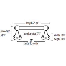 A7320-24 - Acrylic Royale - 24" Towel Bar