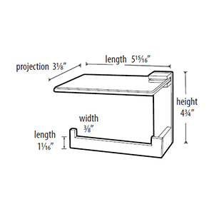 A6465L - Linear - Left Hand Tissue Holder w/ Glass Shelf