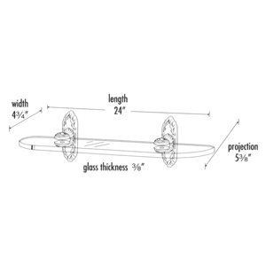 A8550-24 - Ribbon & Reed - 24" Glass Shelf