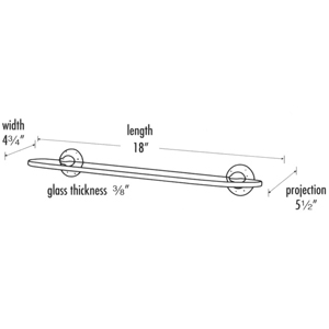 A8250-18 - Sierra - 18" Glass Shelf