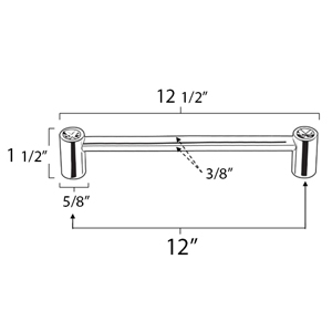 CD715-12 - Contemporary Round Crystal - 12" Appliance Pull