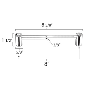 CD715-8 - Contemporary Round Crystal - 8" Appliance Pull