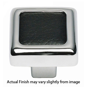 3149 - Paradigm - 1.25" Knob - Black Leather/ Polished Chrome