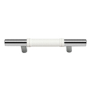 280 - Zanzibar - 3" Cabinet Pull - White Leather/ Polished Chrome