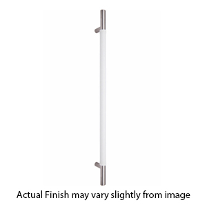 AP05 - Zanzibar - 17" Appliance Pull - White Leather/ Brushed Nickel