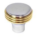 4627.263 - 1" Cabinet Knob - Two-Tone Polished Chrome/ Brass