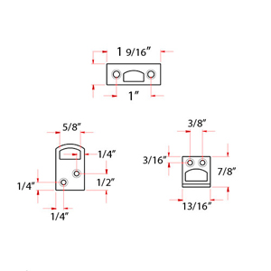 Concealed Screw Surface Bolt - 5 Sizes