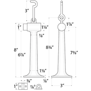 Floor Mount Bumper w/Hook - Heavy Duty - 8"