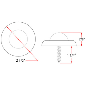 Convex Flush Bumper - 2-1/2" Diameter