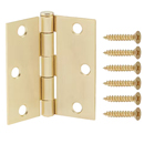 3" x 3" Residential Door Hinges - Satin Brass