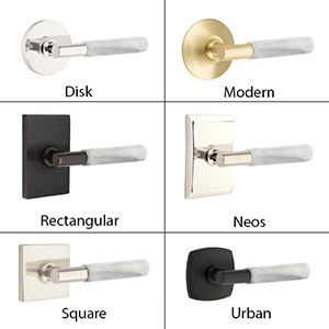 Emtek - White Marble T-Bar Door Lever