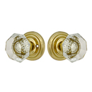 Emtek - Old Town Crystal Door Knob Regular Rosette - Polished Brass