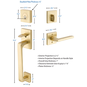 Emtek - Baden Tubular Knob Entrance Set