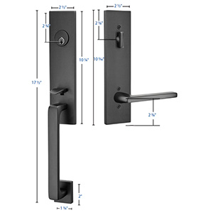 Emtek - Davos Tubular Right-Hand Lever Entrance Set