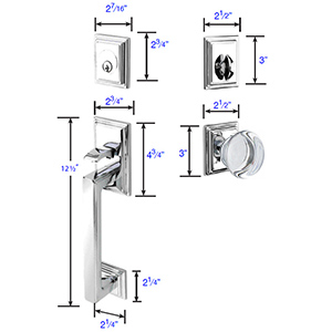 Emtek - Hamden Tubular Right-Hand Lever Entrance Set