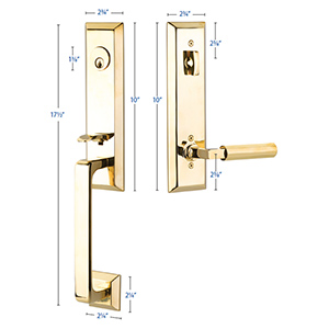 Emtek - Heritage Monolithic Tubular Right-Hand Lever Entrance Set