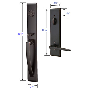 Emtek - Orion Tubular Right-Hand Lever Entrance Set