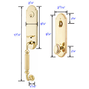 Emtek - Orleans Tubular Right-Hand Lever Entrance Set