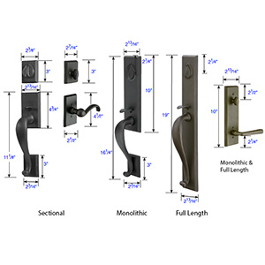 Emtek - Rectangular Tubular Knob Entrance Set