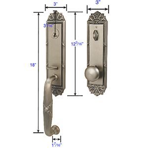 Emtek - Ribbon & Reed Tubular Right-Hand Lever Entrance Set