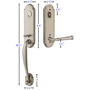 Emtek - Richmond Tubular Left-Hand Lever Entrance Set