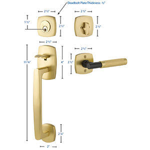 Emtek - Urban Modern Tubular Left-Hand Lever Entrance Set