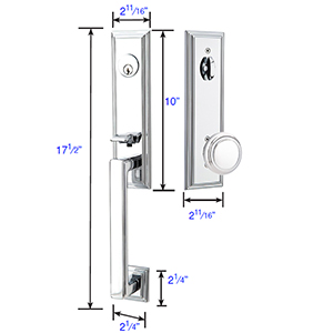 Emtek - Wilshire Tubular Left-Hand Lever Entrance Set