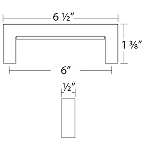 86707 - Modern Rectangular - Warwick 6"cc Pull