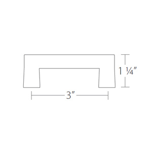 86332 - Sandcast Bronze - 3" Rail Pull