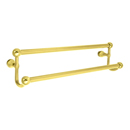 26032 - Traditional Brass - 24" Double Towel Bar - Rectangular Rosette