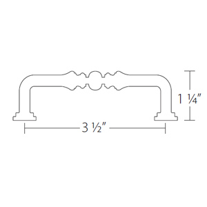 86129 - Traditional Brass - 3.5" Spindle Pull