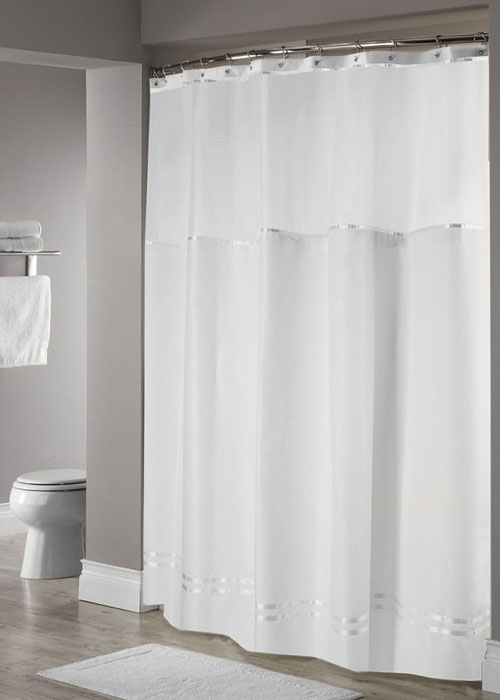 Escape - 72 x 72 - White - Polyester Shower Curtain