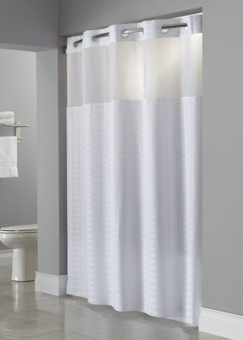 Hookless - Extra Long - 71'' Wide x 80'' Long - White Shower Curtain
