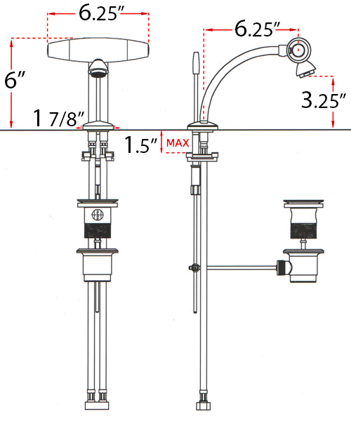 Scenic Lavatory Faucet By Harrington Brass Polished Chrome 6749