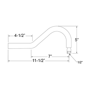 90 degree Swan Neck Showerarm