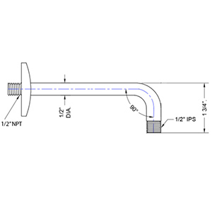 90 degree Showerarm