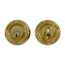 Period Brass Keyed Single Cylinder Deadbolt - Ribbon & Reed - Polished Brass