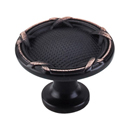 M1647 TB - Edwardian Ribbon & Reed - 1.25" Cabinet Knob - Tuscan Bronze