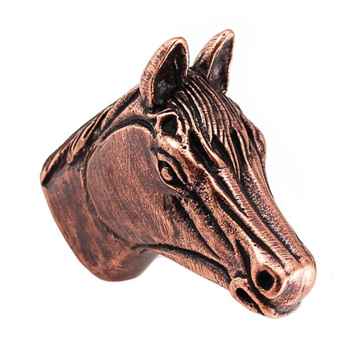 Equestre - Large Horse Knob - Antique Copper