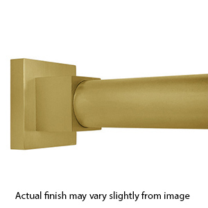 48" Shower Rod - Contemporary Square - Satin Brass