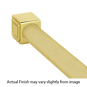 36" Shower Rod - Cube - Polished Brass