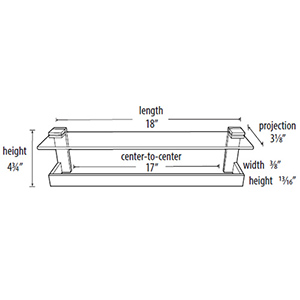 A6427-18 - Linear - 18" Glass Shelf w/ Towel Bar