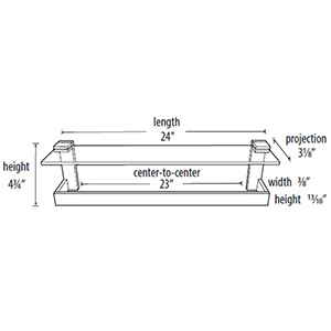 A6427-24 - Linear - 24" Glass Shelf w/ Towel Bar