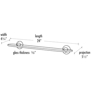 A8250-24 - Sierra - 24" Glass Shelf