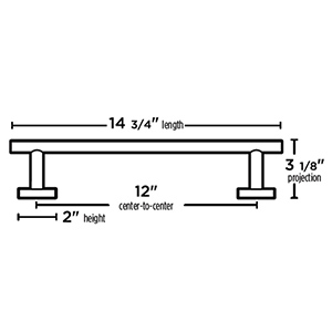 A9320-12 - Vita Bella - 12" Towel Bar w/ Smooth Bar