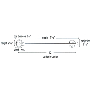 A9220-12 - Yale - 12" Towel Bar