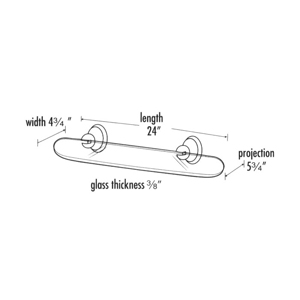 A9250-24 - Yale - 24" Glass Shelf