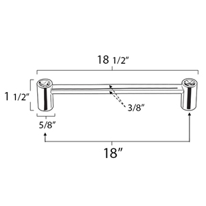 CD715-18 - Contemporary Round Crystal - 18" Appliance Pull