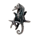 2" Seahorse/ Starfish Knob - Pewter w/Verde